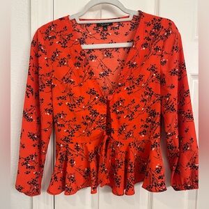 Zara tie front blouse